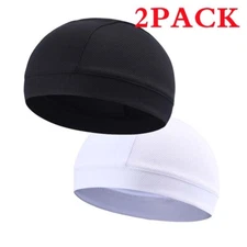 2 Pack Sweat Wicking Cooling Skull Cap Helmet Liner Cycling Running Hat Men