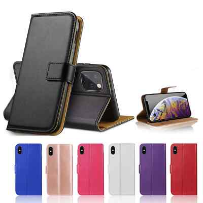 Hülle für iPhone 17 16 15 14 13 12 11 PRO XS MAX XR X 8 Leder Flip Wallet Cover
