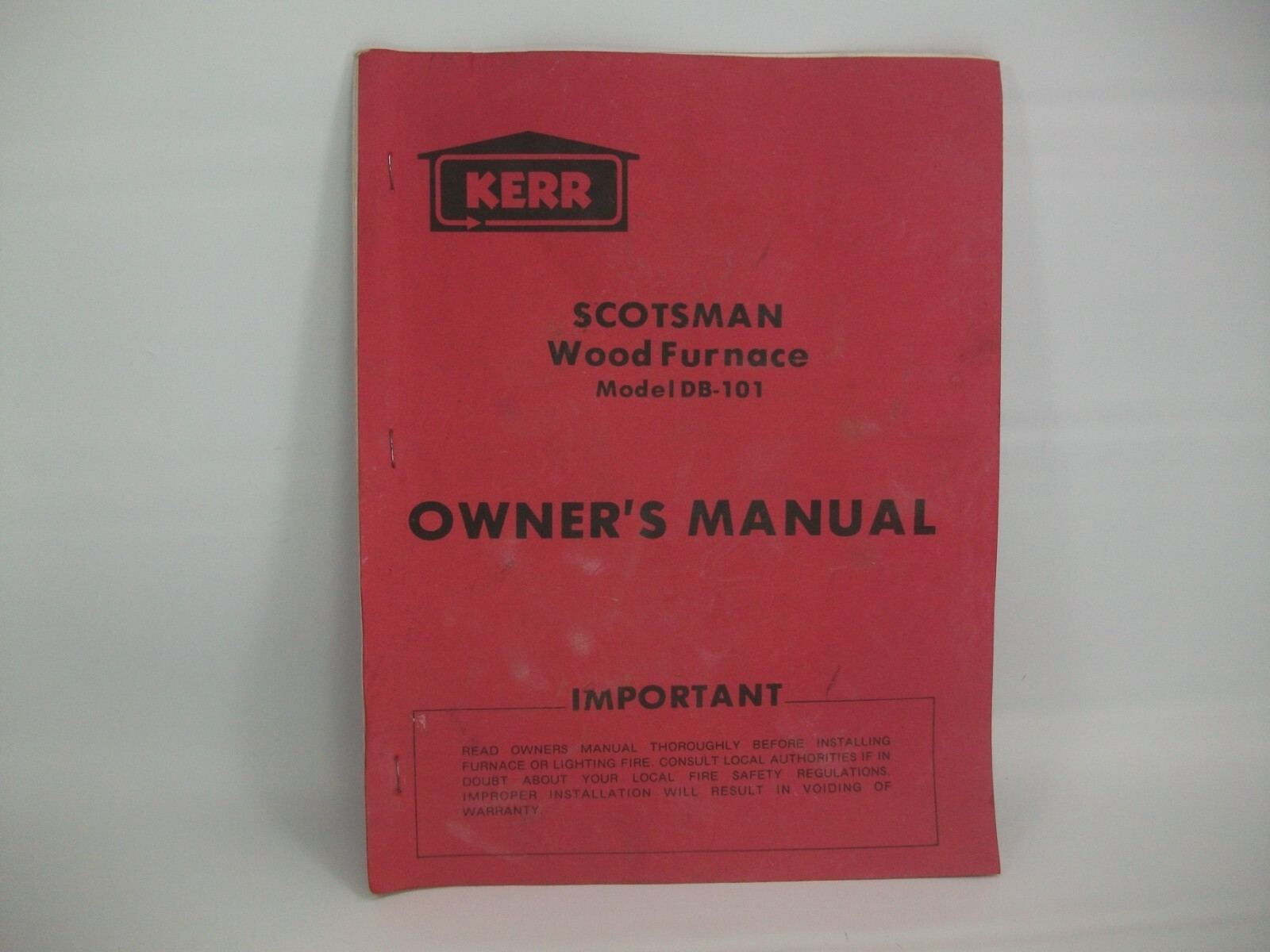 KERR Scotsman Wood Furnace DB-101 Owners Manual | eBay