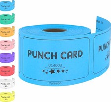 250 Punch Cards Blue 8 Color Selection Incentive Loyalty Reward Cards for C...
