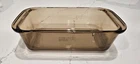 Vintage Pyrex Fireside #213 1.5 Qt Amber Borosilicate Glass Loaf Baking Dish Pan