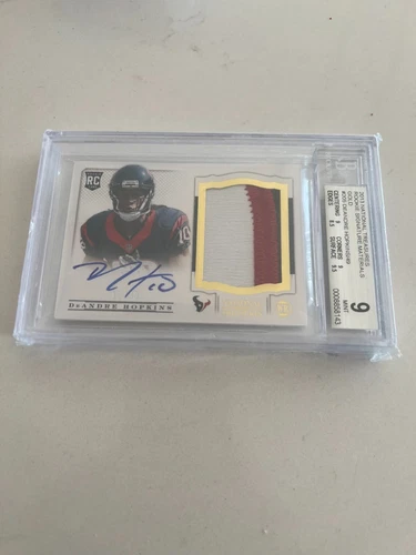 2013 National Treasures DeAndre Hopkins Rookie Signature Materials Gold/49 BGS 9