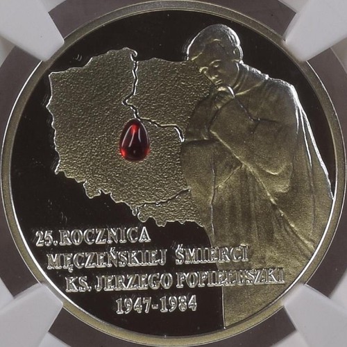 POLAND. 2009, 10 Zlotych, Silver - NGC PF69 - Jerzy Popiełuszko, Crystal - Picture 3 of 5