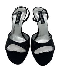 Vero Cuoio Womens Shoes Black Suede Crystal Size 36 Italy US 5.5 420