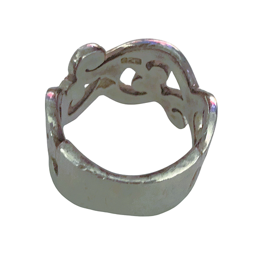 Retired Silpada R1200 925 Sterling Silver US Sz 7.5 Wide Scrollwork Ring 10.22G - Picture 9 of 10