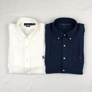 Nieuwheid Arbeid Garantie Polo Ralph Lauren Men's Linen Short Sleeve Shirt Classic Fit Button Down  Shirt | eBay