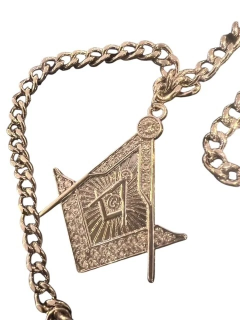Freemason  Pocket Watch Chain Freemason  Crystal Symbol  Crystal  Silver - Image 2 of 4