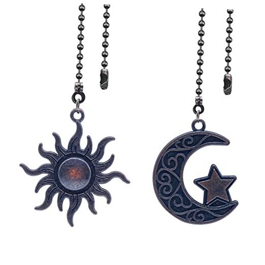 Decorative Bohemian Bronze Ceiling Fan Pull Chain Set with Totem Pendant-image