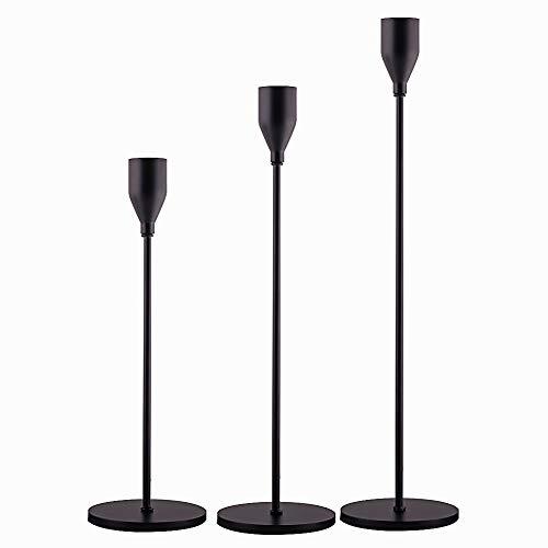 SUJUN Matte Black Candle Holders Set of 3 for Taper Candles, Assorted Colors - Picture 8 of 28