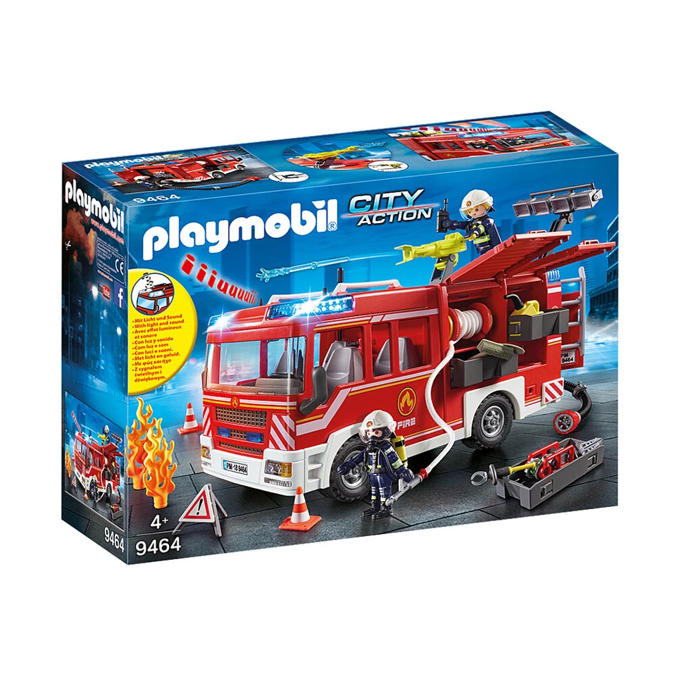Playmobil Fire Engine Truck Kids/Childrens Interactive Play Fun Toy Playset 4+