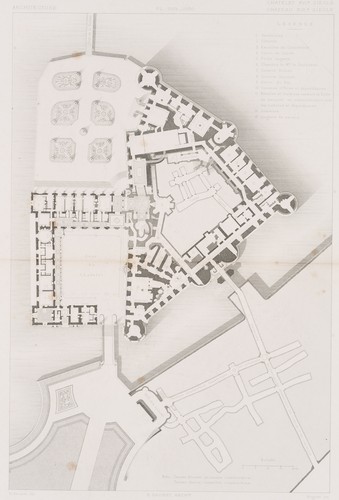 HUGUET (*1815) nach DAUMET (*1826), Grundriss, Chateau de Chantilly, Sst.