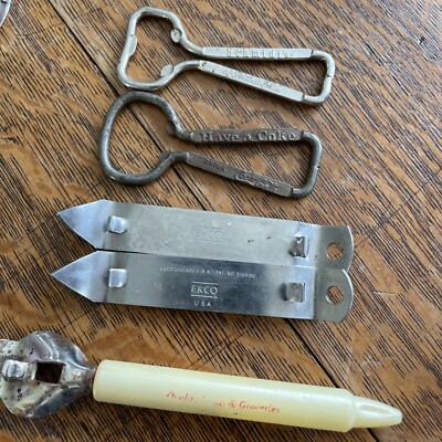 Vintage Lot of 5 Can openers/Schmidts/Coca-Cola/Grocery/Etko