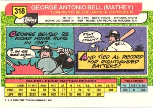 Tarjeta de béisbol Topps Big 1989 301-400 (elige una tarjeta) - Imagen 37 de 61