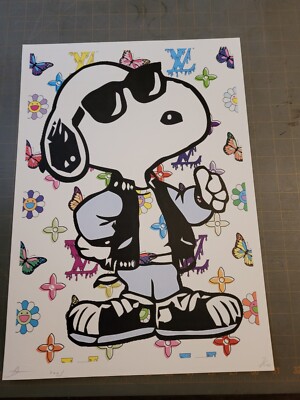 Death NYC 19x13 Signed Graffiti Pop Artist Rare. Louis