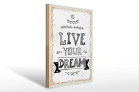 Holzschild Spruch 30X40 Cm Live Your Dream Deko Schild