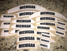 MICHIGAN WOLVERINES White Bumper Football Helmet Decal Qty 1 FULL Sz 3M 20MIL