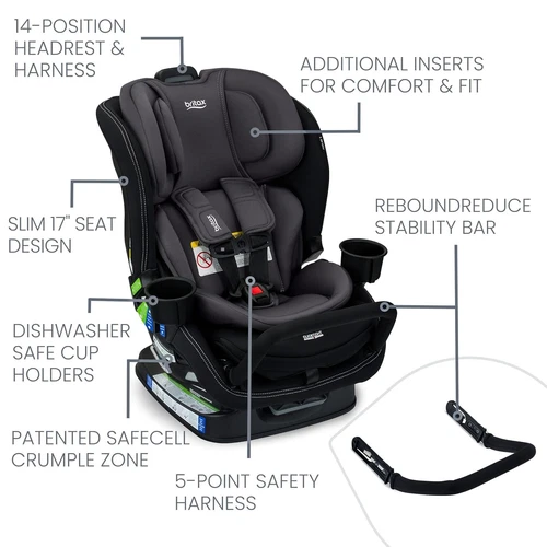 Britax Poplar S Narrow Convertible Car Seat - Stone Onyx - Picture 3 of 9