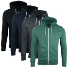 Men’s Plain Full Contrast Max Cotton Full Zip Hoodies Sweatshirts Winter Tops