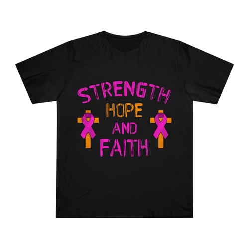 Strength Hope and Faith Breast Cancer Awareness tee, Pink ribbon Breast cancer - Picture 3 of 7