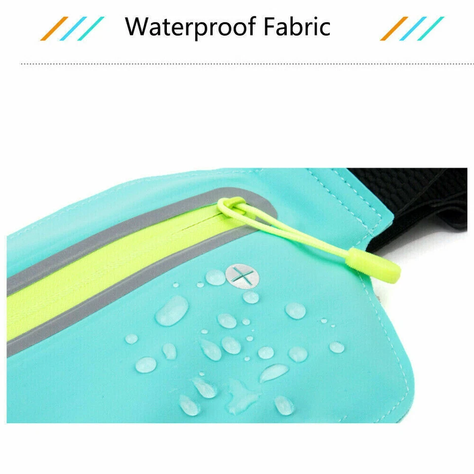 Bolsa de cintura esportiva para bumbum corrida caminhada zíper bolsa pochete ultra fina - Imagem 4 de 4