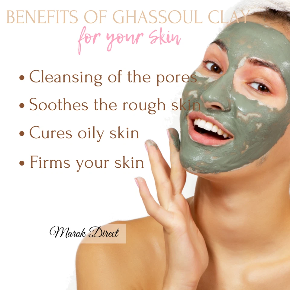 Organic Ghassoul Clay Moroccan Rhassoul Face Mask Anti Ageing Hair Conditioner - Image 2 of 4