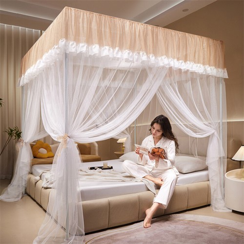 2024 summer mosquito net with stainless steel tubes netting for bed dust proof - Picture 6 of 72