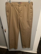 Izod American Chino Men  s NWT Brown Pants Flat Front Classic Fit Size 34 X 34