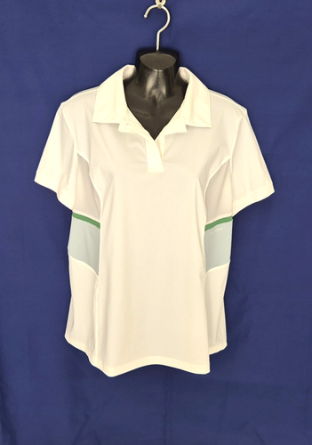 ELL & VOO Size L (14) EC white collared short sleeve active top, quick drying - Picture 6 of 6