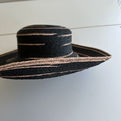 Lucy Barlow Designer Stitch Straw Braid Hat Wide Brimmed 