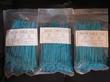 NEW 300 pcs 4" INDUSTRIAL BLUE NYLON 66 CABLE ZIP TIES Sealed 3 x 100 mm