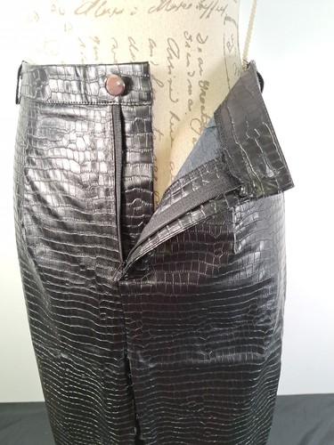 MISSGUIDED Faux Leather Croc Print Midi Skirt Split Front BNWOT Size UK 10 - Picture 11 of 18