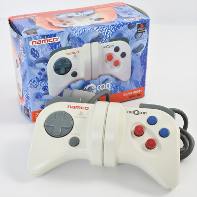 PS1 NEGCON Neg Con Controller Boxed White Playstation NPC-101 Control Pad 1902