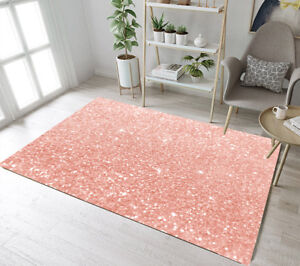 Rose Gold Glitter Design Floor Rug Mat Kids Bedroom Carpet Living Room Area Rugs Ebay