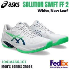 Image of Asics Men's Tennis Shoes SOLUTION SWIFT FF 2 White/New Leaf  1041A466.101 NEW!