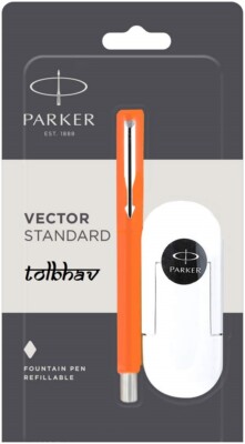 Parker Vector Standard CT Fountain Pen Orange Body 3 cartridge without convertor