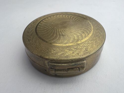 RARE Antique TOKALON Paris 1920-30s Brass Face Powder Cosmetics Compact Makeup - Picture 3 of 9