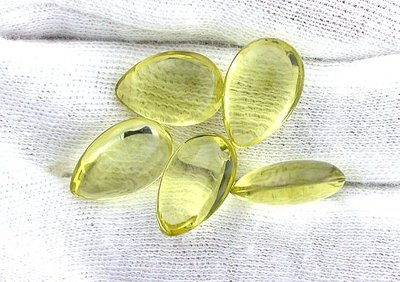 ONE 15x10 15mm x 10mm Pear Citrine Rounded Polished Bottom Cab Cabochon Gem 
