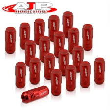 (20 Pieces) Red M12 1.5 JDM Racing Drifting Aluminum Closed End 52MM Lug Nuts
