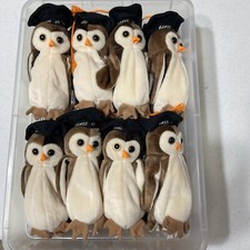 Ty Beanie Baby  Wise the Owl Class of "1998" new with tag plush owl-lot of 16