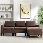 3 Seat Modern Sectional Sofa Couch Sofa Set w/ L-Shaped Chaise for Living Room