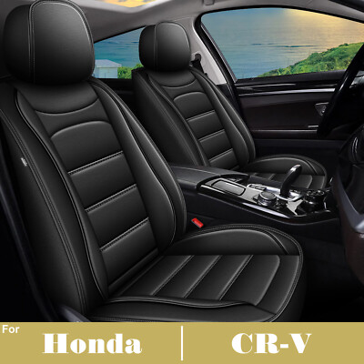 FOR Honda CR-V 2007-2016 Front & Rear Car 5 -Seat Covers Cushion PU Leather Set