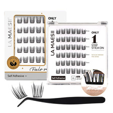 Self Adhesive Lash Clusters, Press-On Lashes No Glue Needed Pre Glued Eyelash Cl