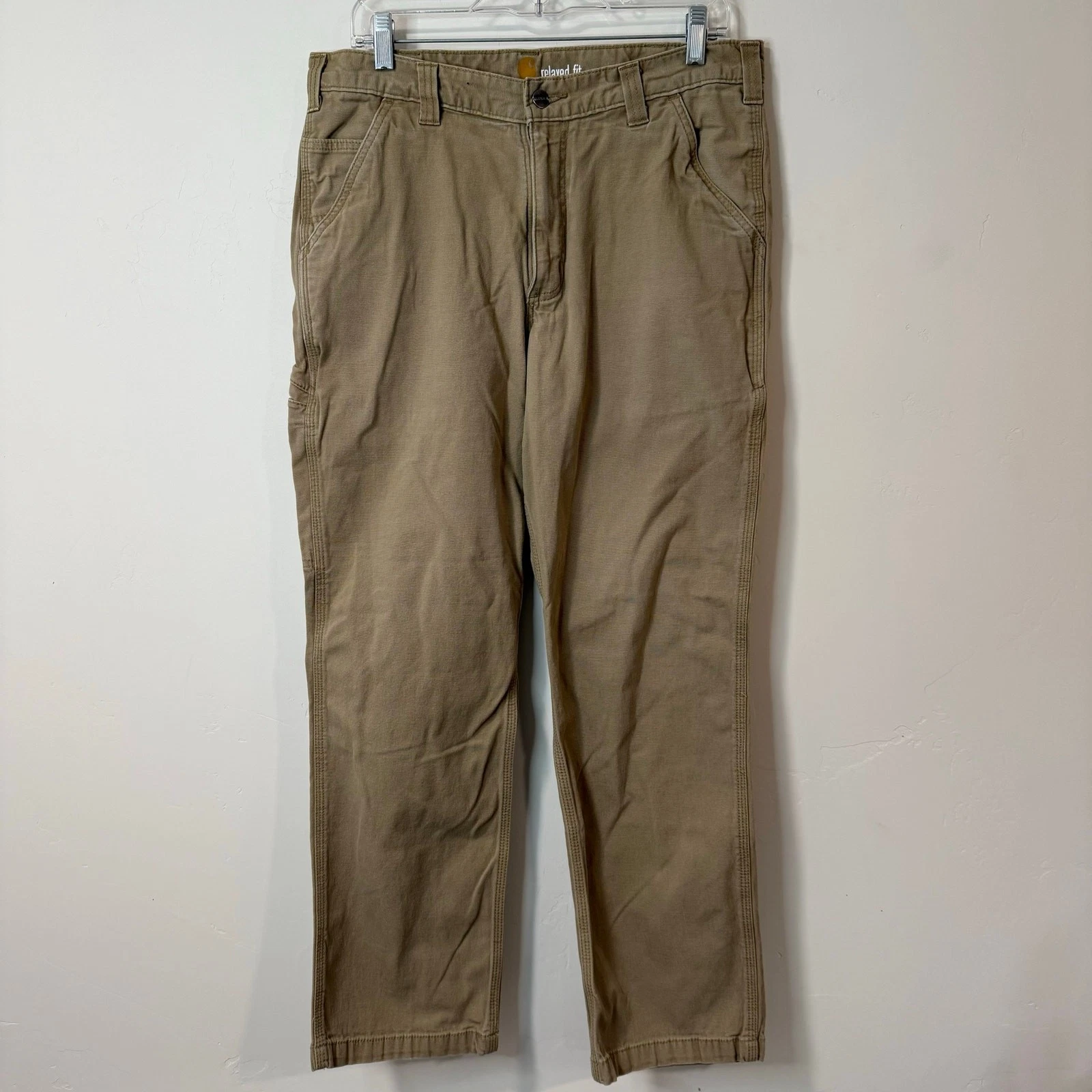 Carhartt Men's Rugged Flex Rigby Work Pants Tan Workwear Cargo Tan Size 34
