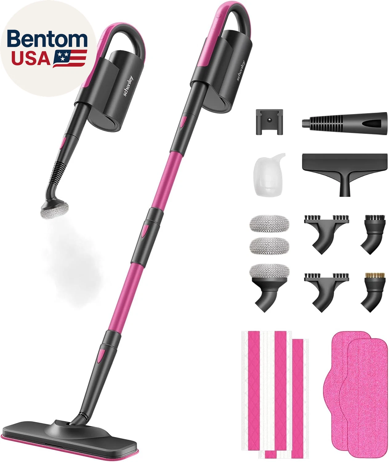 19-In-1 Steam Mop Dual-Rod Design with Detachable Handheld Steamer for Walls, Gr