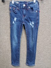 True Religion Halle Mid-rise Super Skinny Jeans Kids Size 5 Distressed