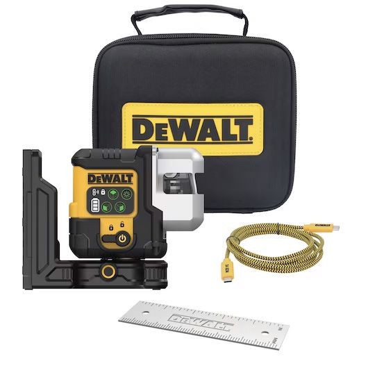 DeWALT DCLE14301GB-XJ USB 3 x 180 Degree Green Beam Laser