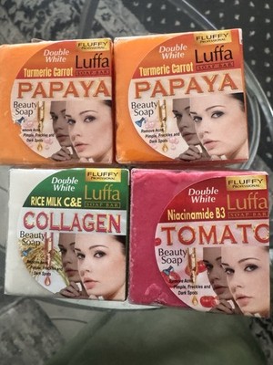 This soap contains Rice milk extract collagen and vitamin C & E papain  65g