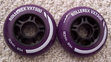 2 Rollerex VXT500 Inline Indoor/Outdoor Skate Wheels 80mm Purple