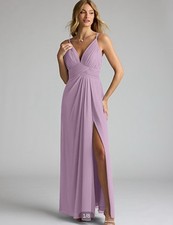 bridesmaid dresses long chiffon size 18, color wisteria 