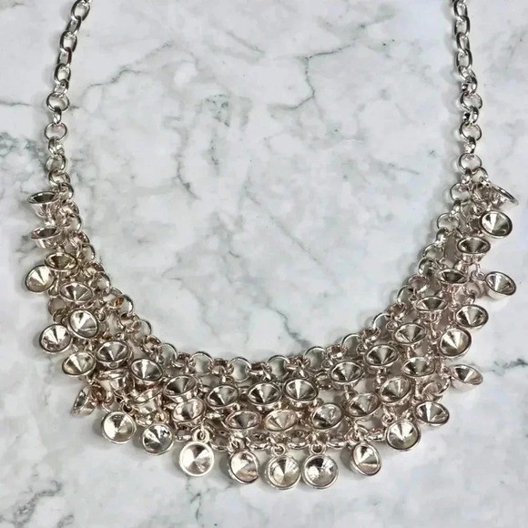 Silver Chain Link Layer Statement Boho Retro Fash… - image 3